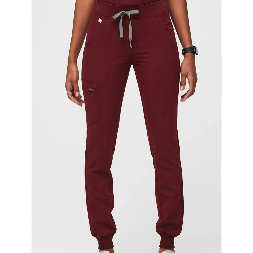 FIGS Zamora Jogger Scrub Pants, Burgundy, Size XXS, NWT